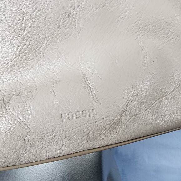 Fossil Jacqueline Satchel Graystone Cow Hide Leather Shoulder Bag / Crossbody - Picture 9 of 12